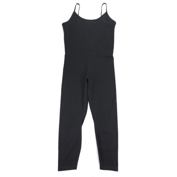 EVERLANE Perform Unitard Minimal Athletic Ankle Cropped Jumpsuit XL Black Yoga - Picture 1 of 6